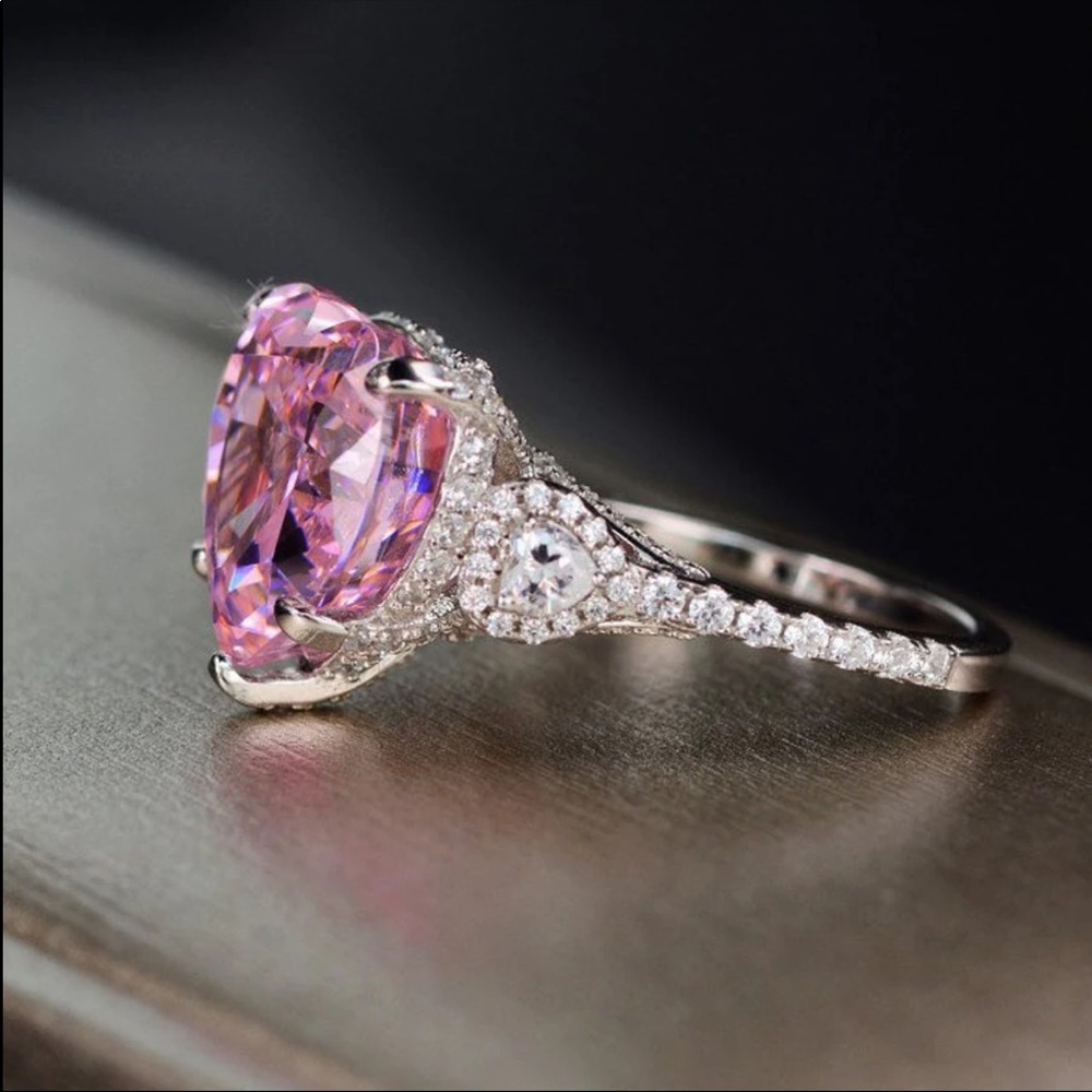 New 925 Silver Lovely Heart Sapphire Ring 💍 - Picture 2 of 6